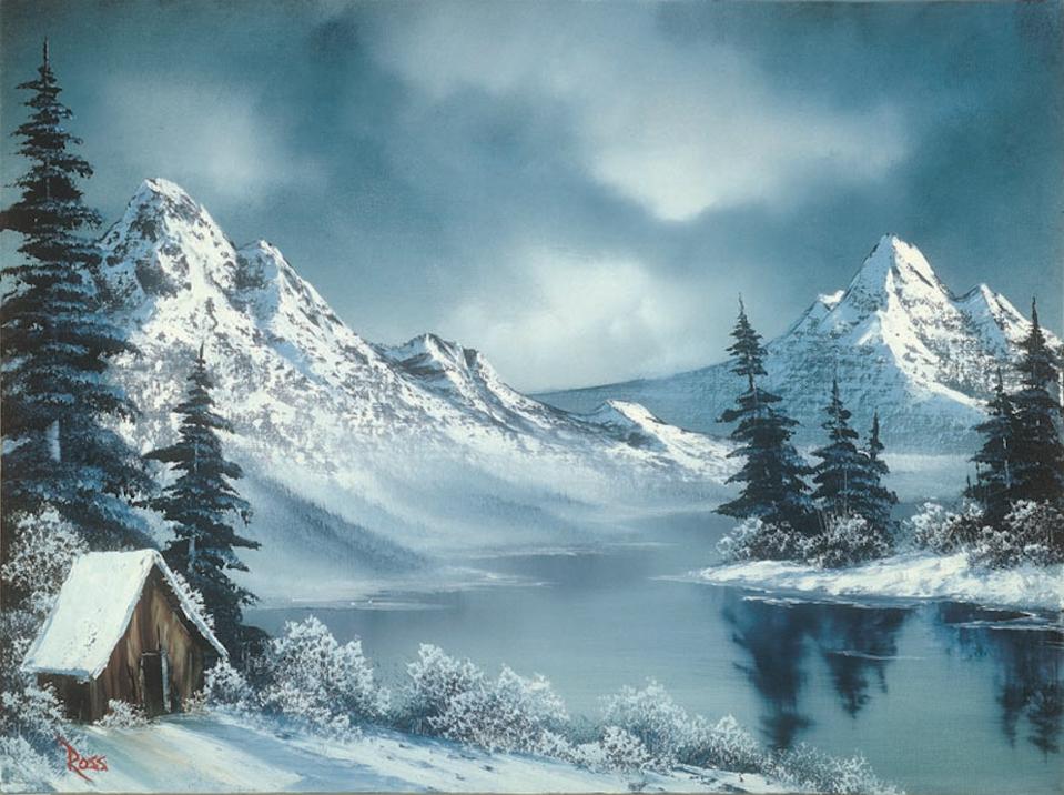A Rare Exhibit Of Kitsch Landscapes By Tv Artist Bob Ross Reveals