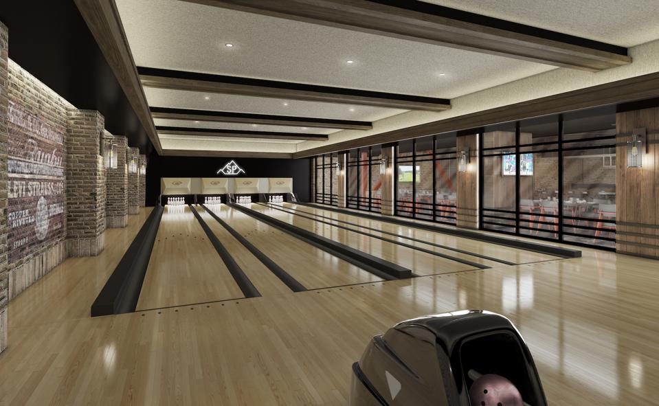 Montage Big Sky will offer many amenities including a state-of-the-art fitness center, indoor lap pool, outdoor family pool and hot tubs and a recreation room with four bowling lanes (seen above).