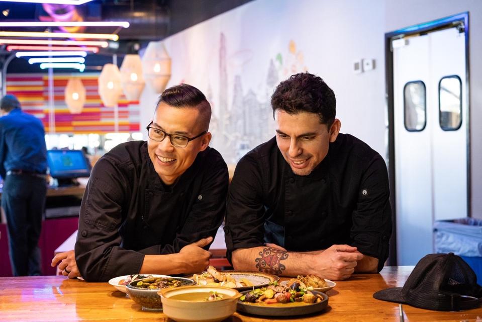Executive chef Jay Huang and chef de cuisine Julio-Cesar Florez