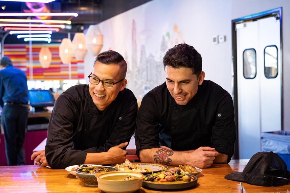 Executive chef Jay Huang and chef de cuisine Julio-Cesar Florez 