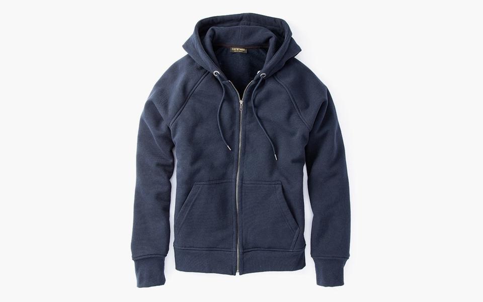 100 percent cotton zip hoodie