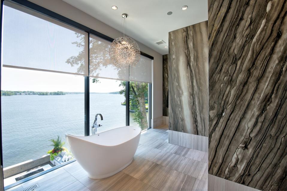 bathroom with smart home technology