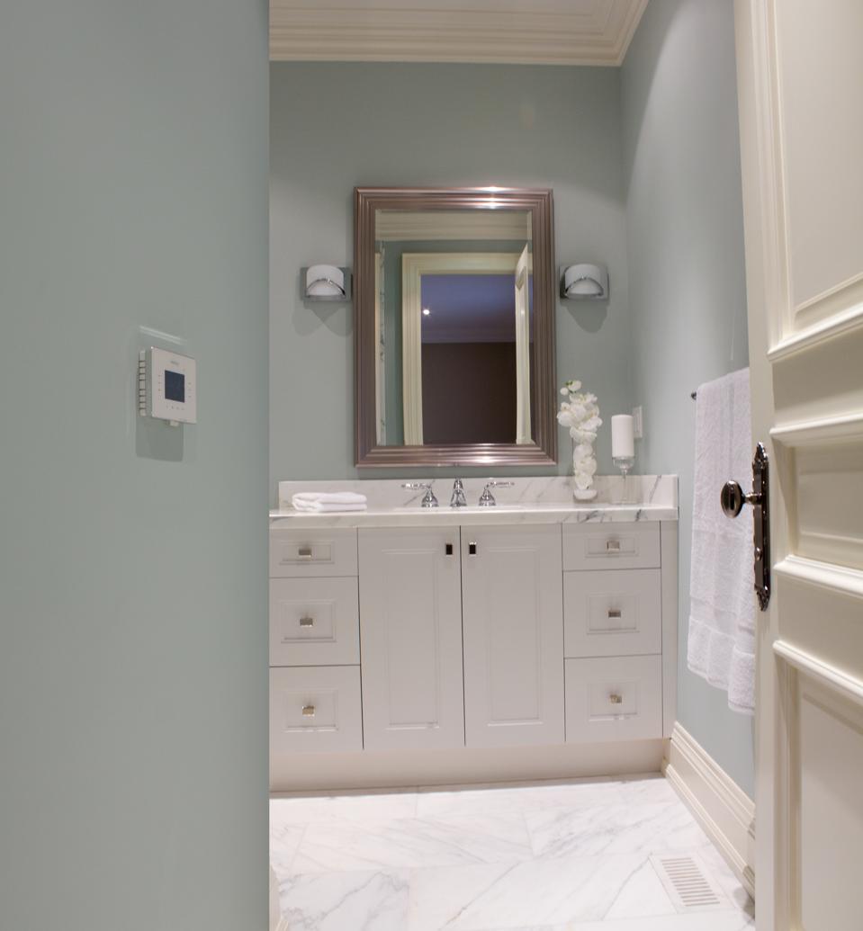 Automated bathroom radiant floor heating