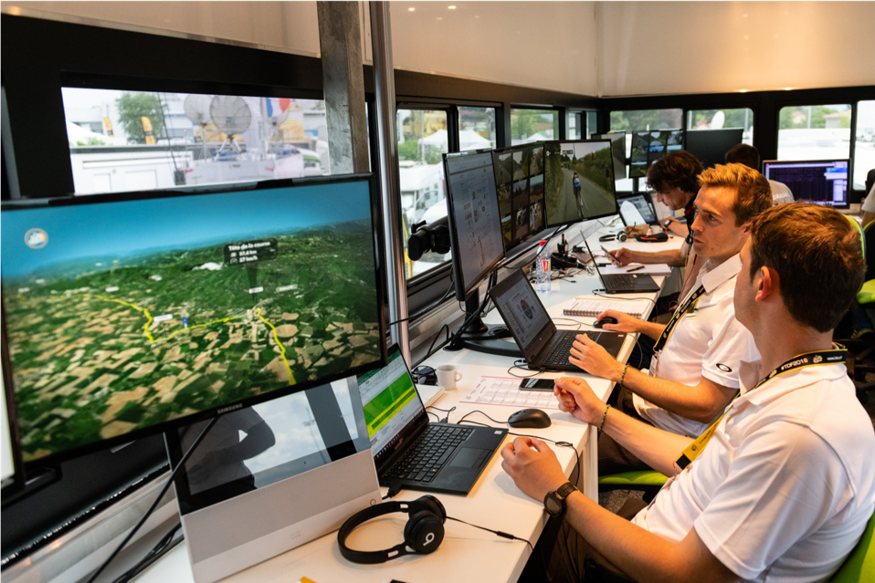 Image and data feeds from participants in the Tour de France