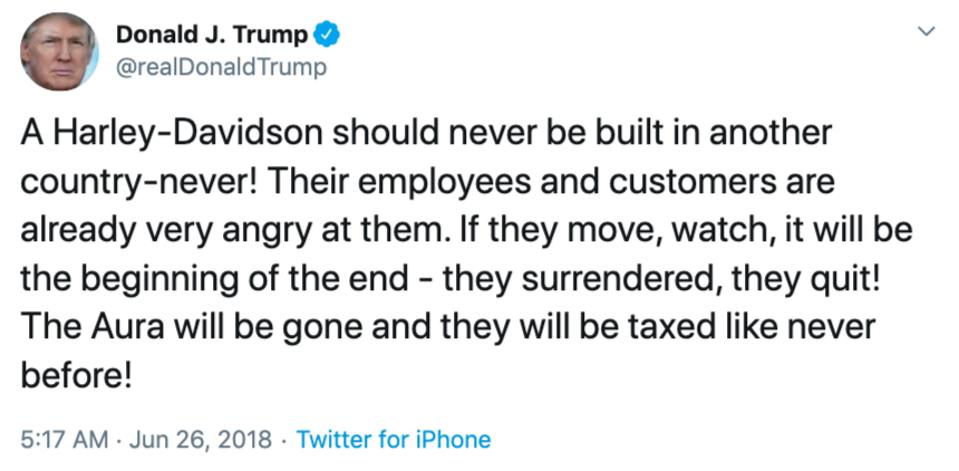 President Trump tweet