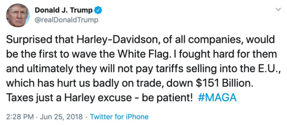 President Trump tweet