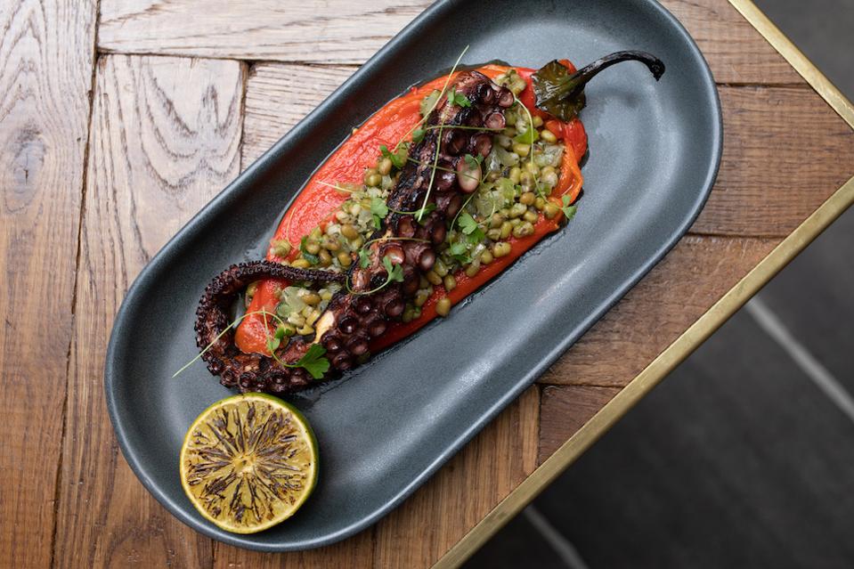 Grilled octopus at Mantl, Knightsbridge