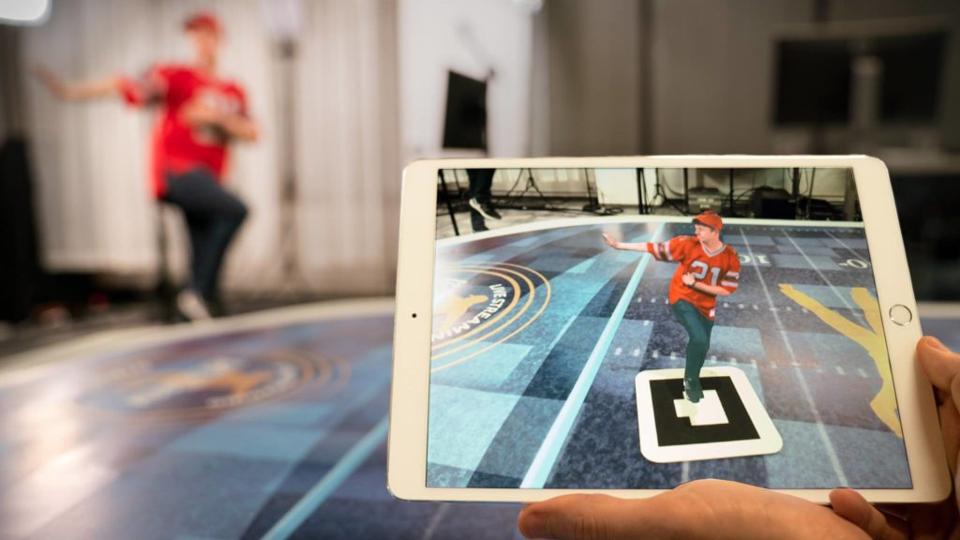 Man on Augmented reality marker