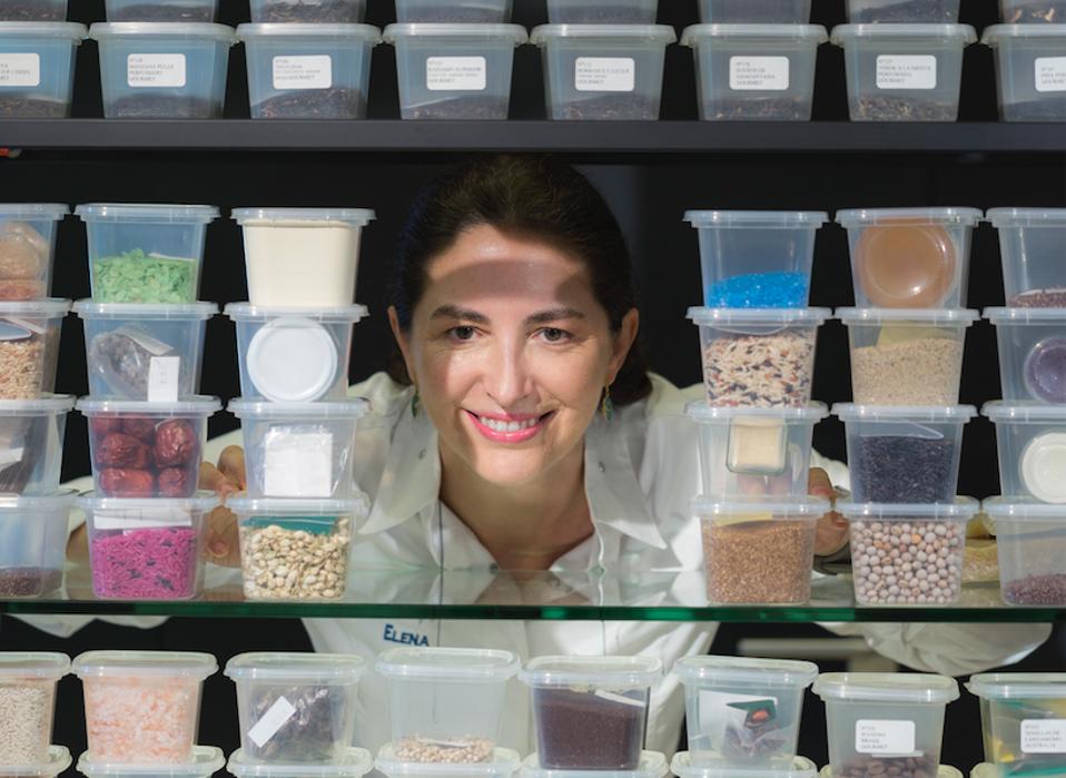 Elena in the laboratory..