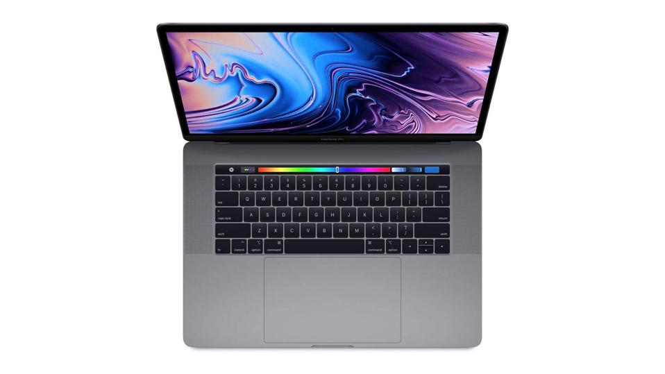 15 Inch Space Gray Apple MacBook Pro from the top.