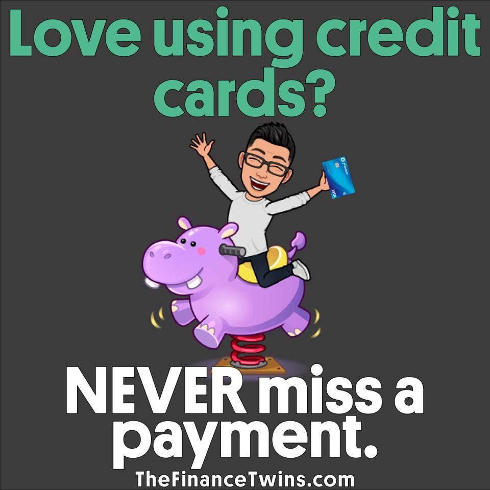 Missing a credit payment will result in late fees and interest payments.