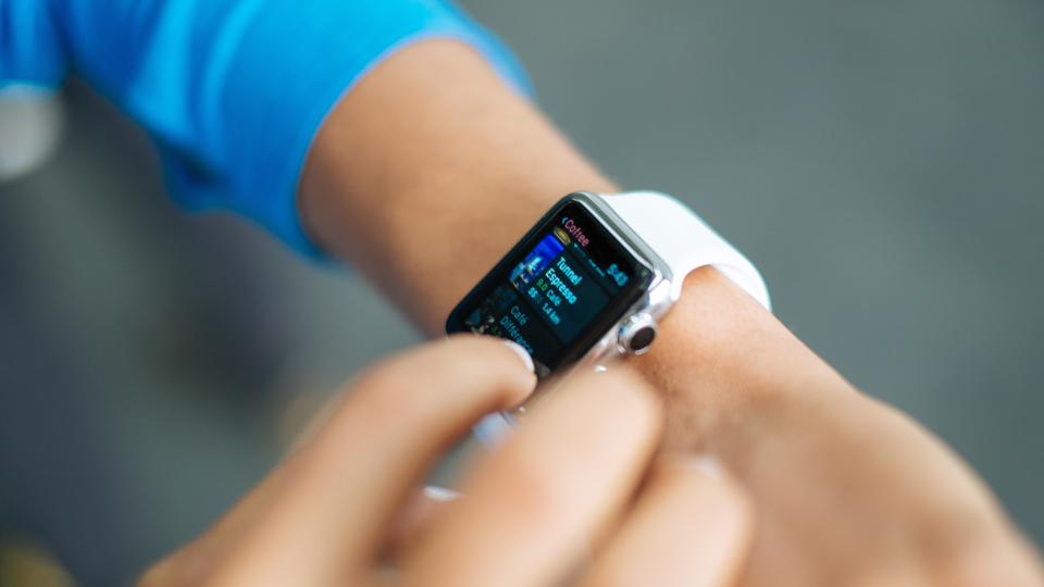 Man using smart watch