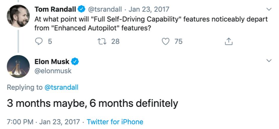 Tesla S Musk Is Overpromising Again On Self Driving Cars