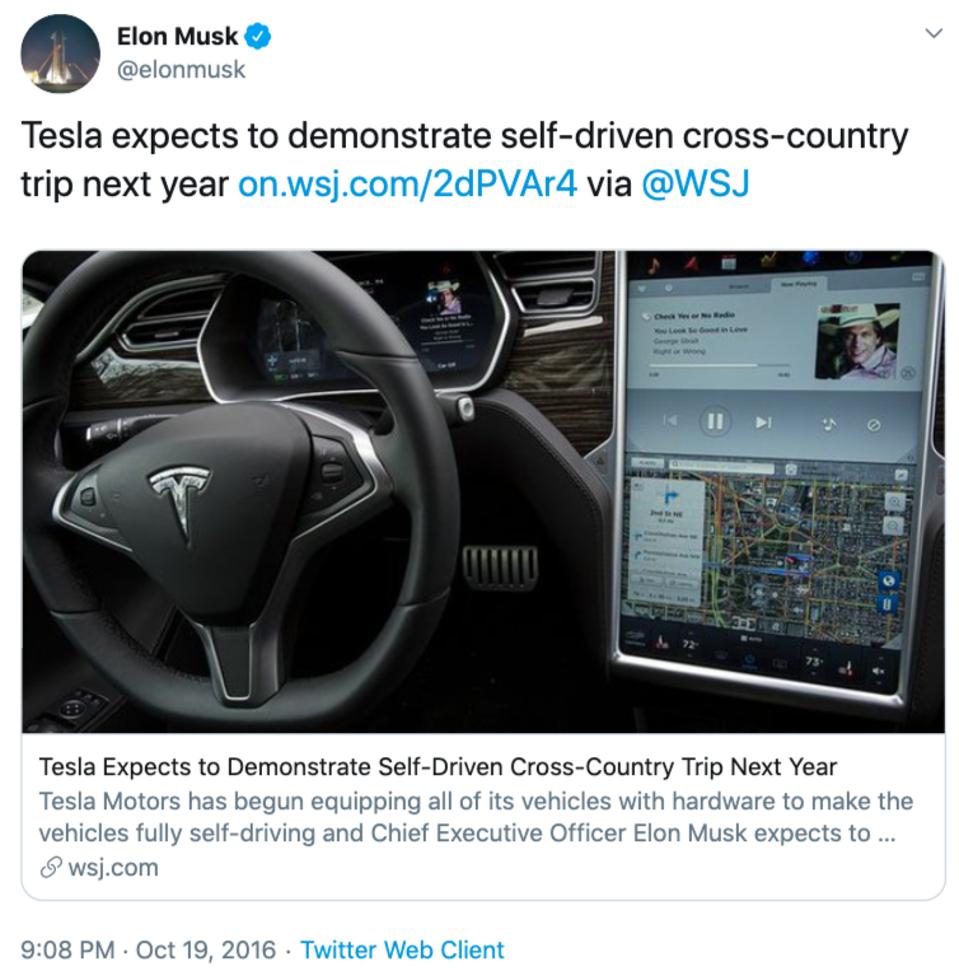 Tesla S Musk Is Overpromising Again On Self Driving Cars