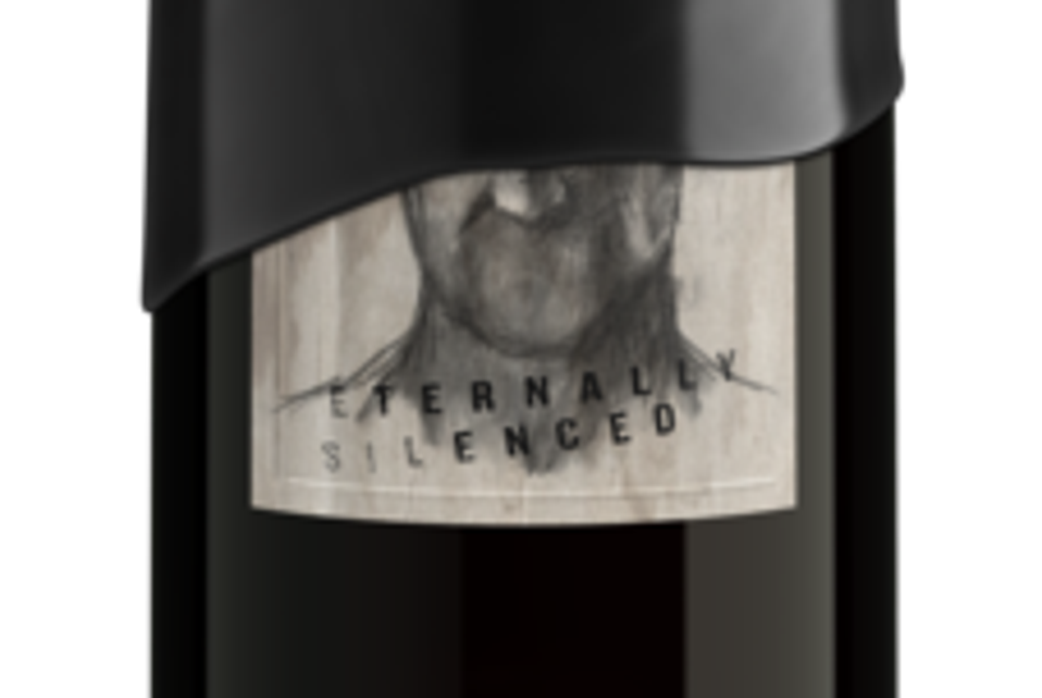 Eternally Silenced pinot noir has a bone-chilling image and wax seal.