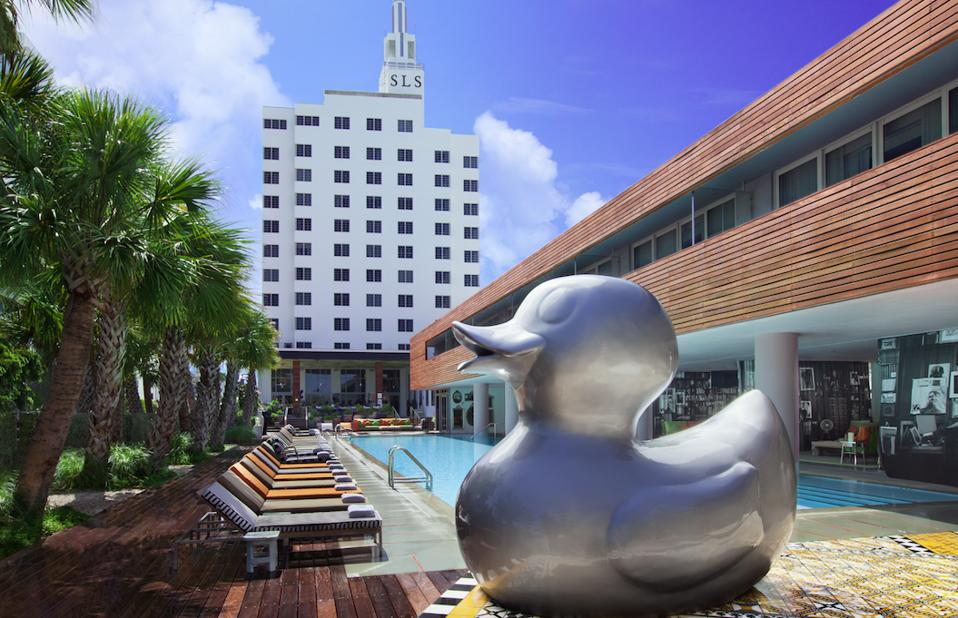 A duck sculpture.