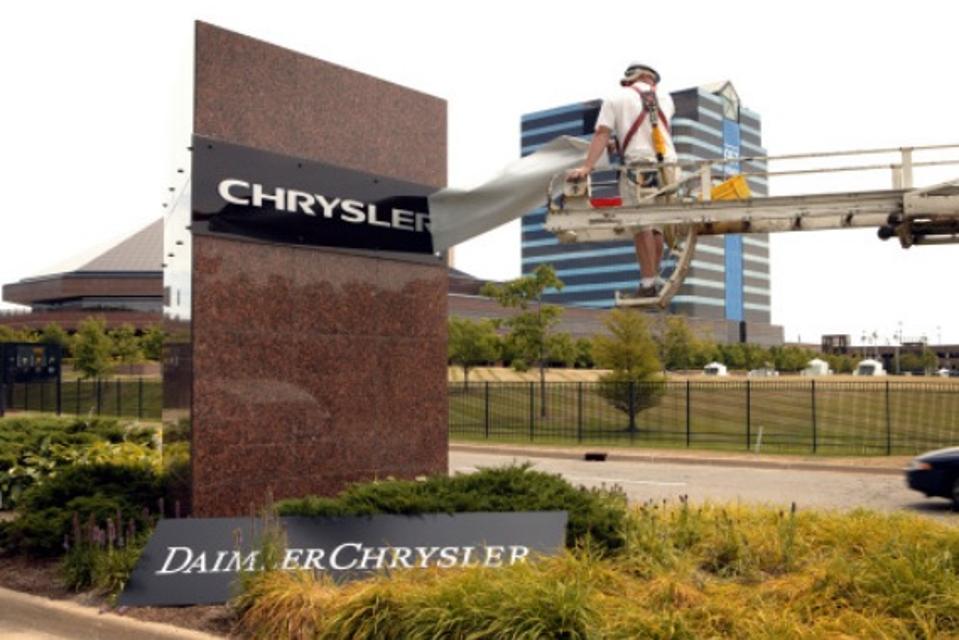 In addition to reclaiming its original name, Chrysler reinstated its Pentastar logo.