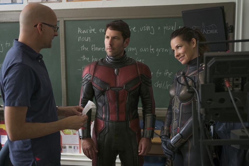 Peyton Reed directs Paul Rudd and Evangeline Lily in Walt Disney and Marvel's 'Ant-Man and the Wasp'