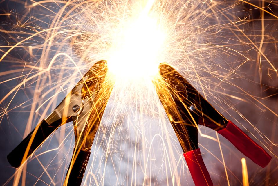 Sparking Jumper Cables