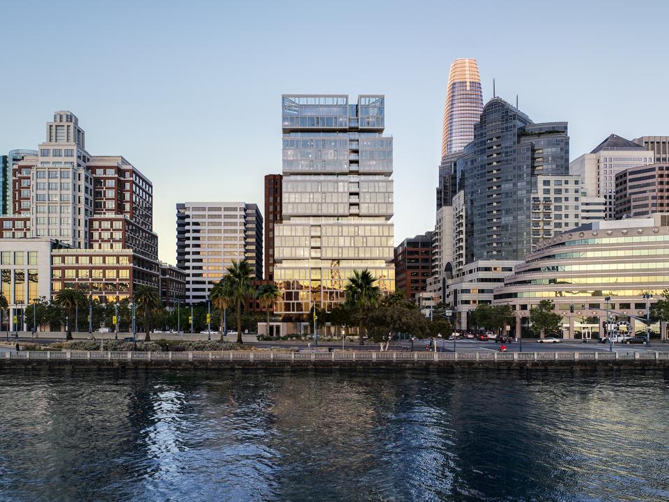 Rendering of One Steuart Lane, which is on track to receive LEED® Gold certification.