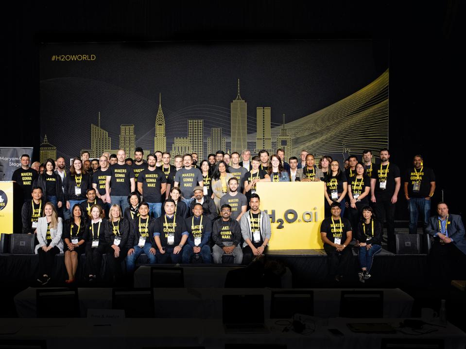 The H2O.ai team onstage at H2O World New York