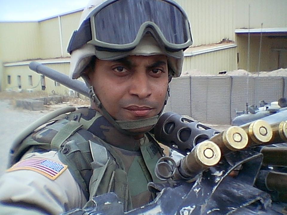 Army Specialist on patrol in Iraq