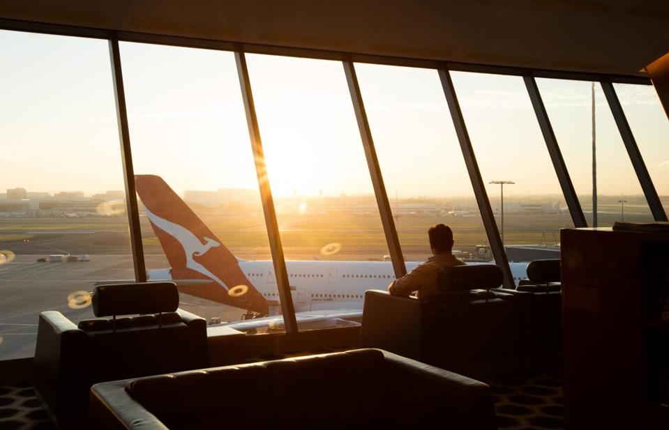 Qantas first class lounge, one world member.