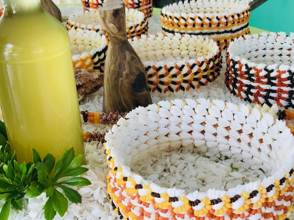 Jewellery and tonic made from hora hora and coconut