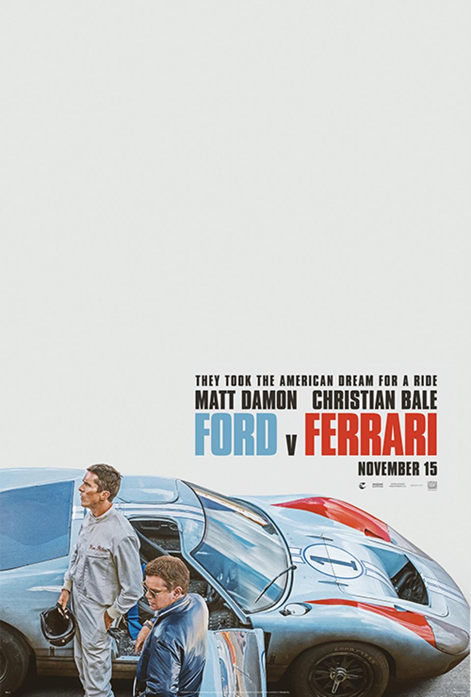 Opisyal na poster para sa Fox's ″ Ford v Ferrari ″