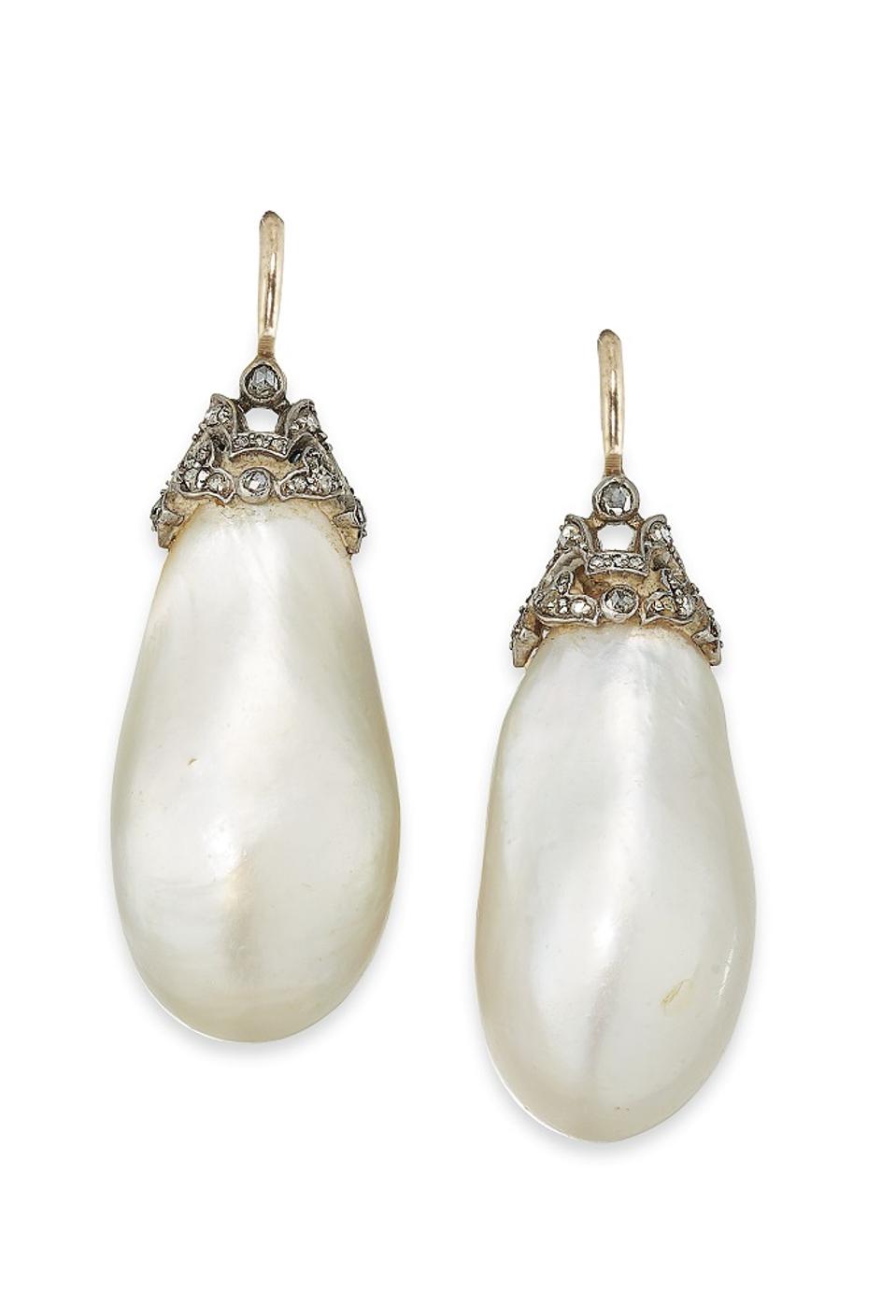 Natural pearl earrings from Eugénie de Montijo, the last empress of France