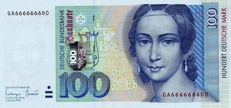 Clara Schumann 100 Deutsche Mark banknote