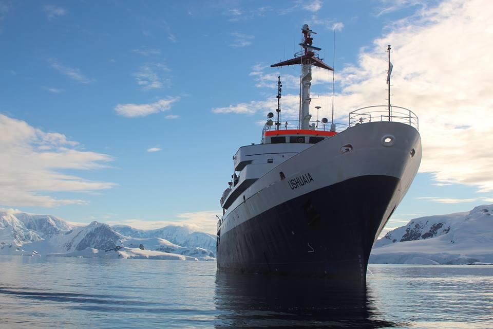 The Ushaia ship with iceberg.
