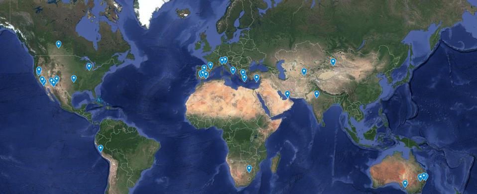 The observatories taking part in The Habitable Exoplanet Hunting Project.