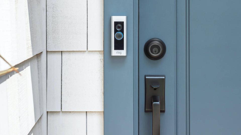 Ring Video Doorbell Pro outside of a door.