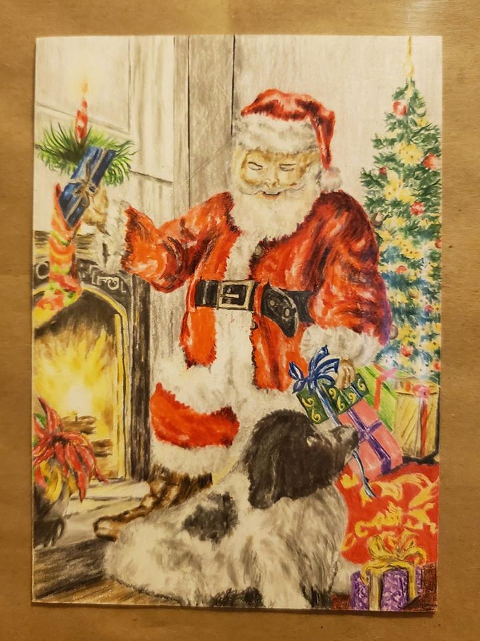 One of Ron James' hand made Christmas cards.
