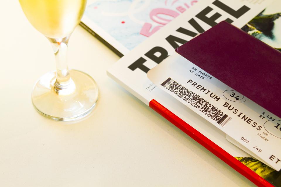Relaxing in a VIP lounge at the airport