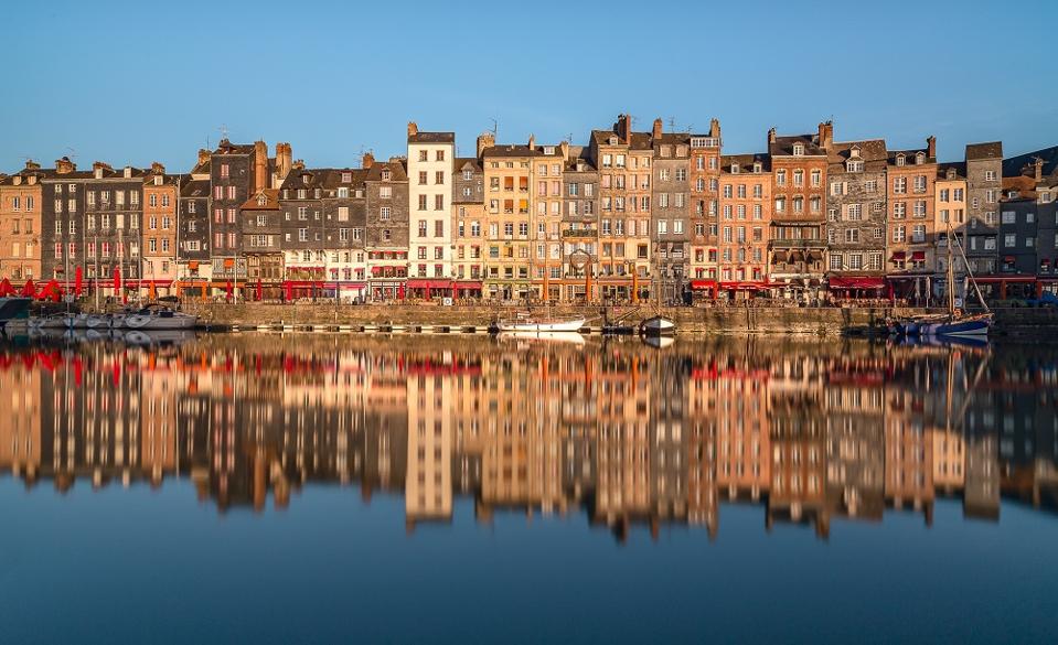 The Vieu Bassin (old basin) of port town Honfleur in Normandy.