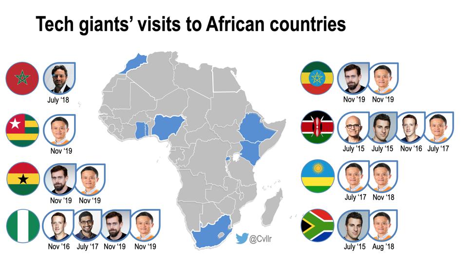 Tech giant CEOs have increasingly been visiting Africa.