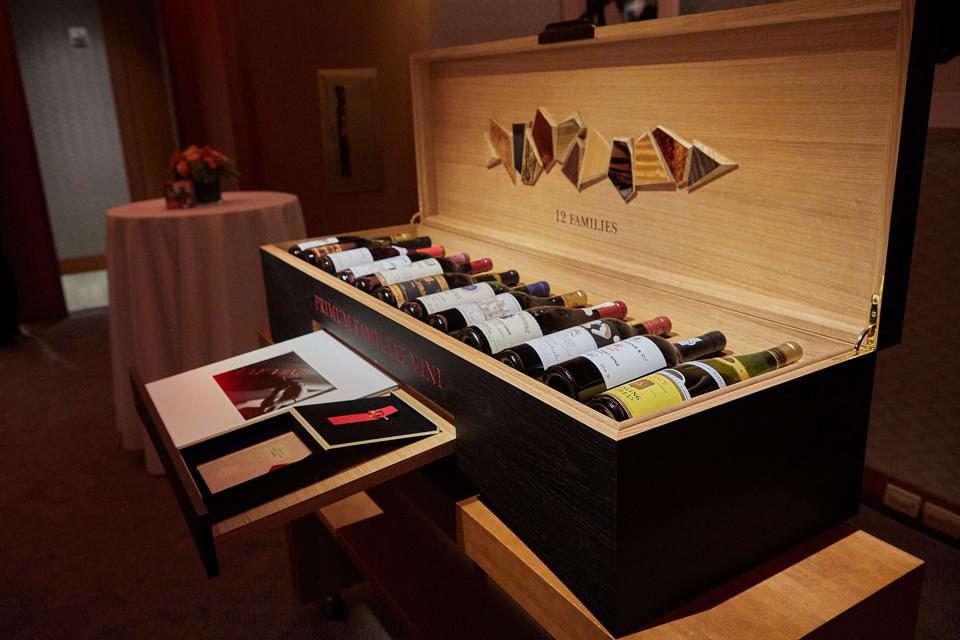 One of the Custom-Crafted Wooden Cases of 12 Rare Bottles from PFV