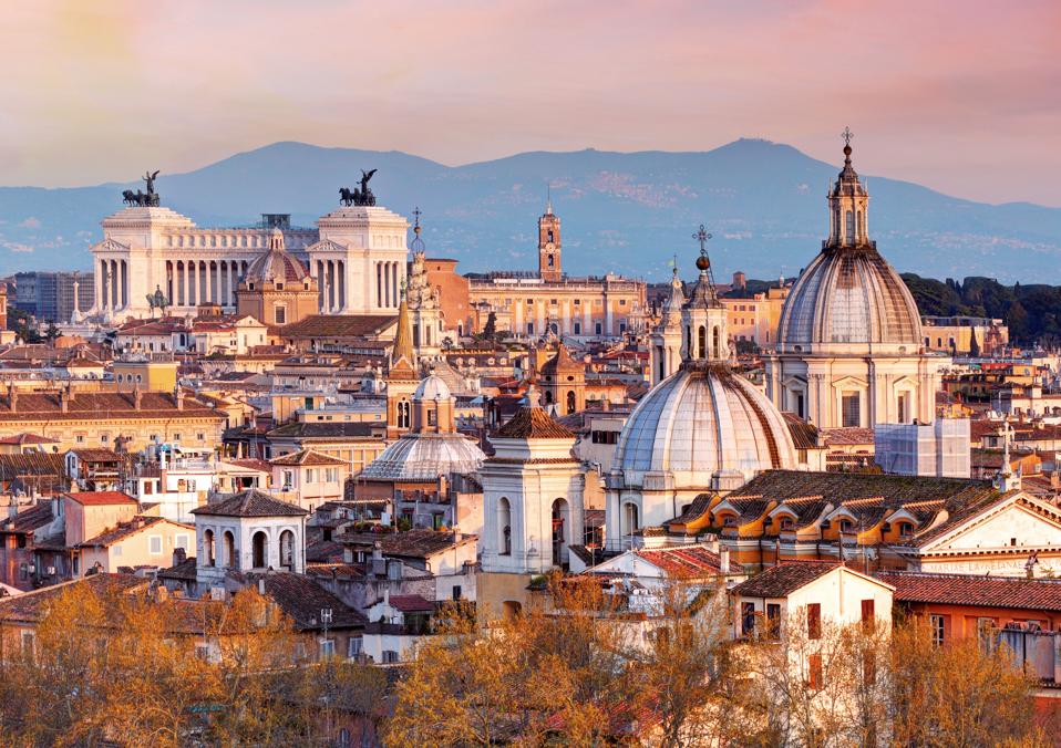 Rome from Castel Sant'Angelo, Italy.