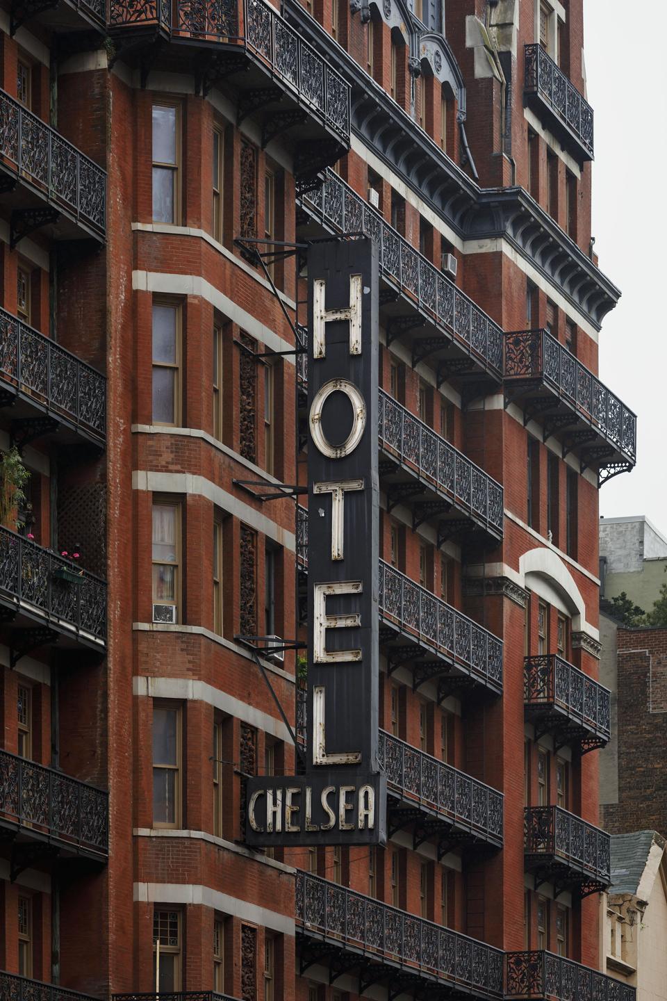 Exterior of the famous Hotel Chelsea in New York City. 