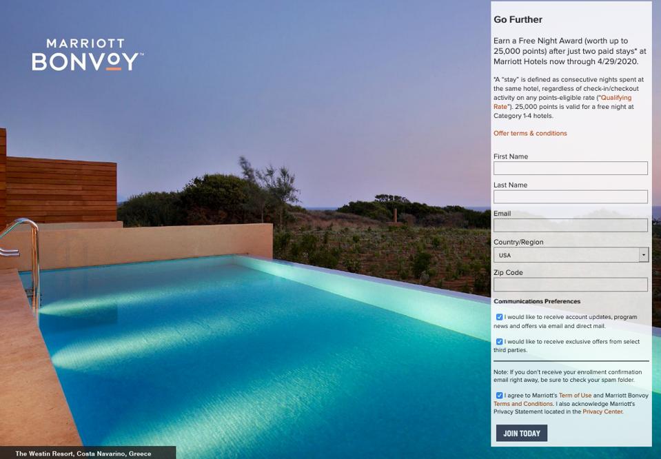 Free Night For New Marriott Bonvoy Members