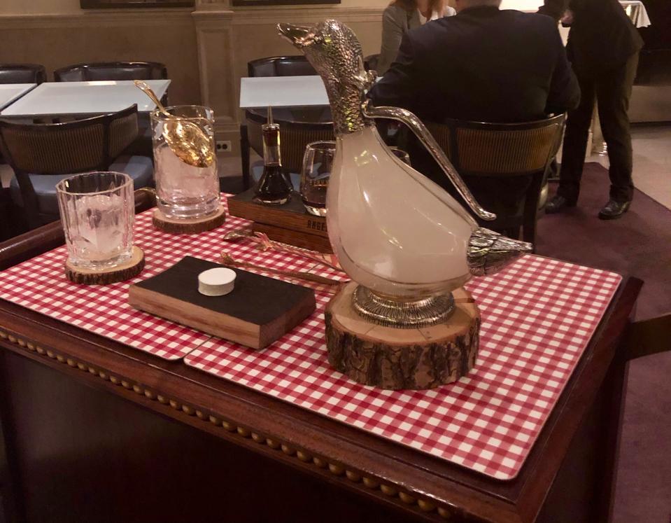 The S'More Envy cocktail at Daniel is prepared table side.