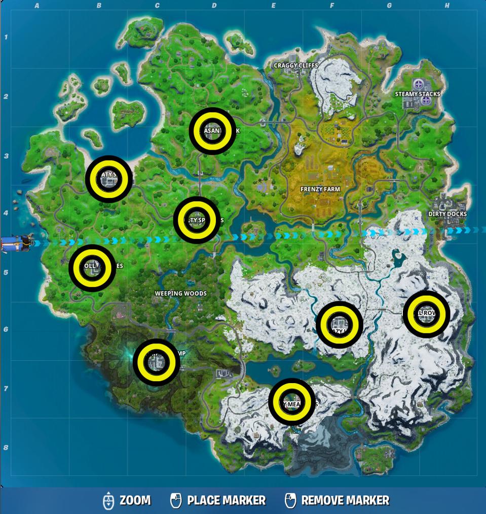 Fortnite Holiday Tree Locations Where To Dance In Front Of Christmas Trees For Winterfest 2019 Christmas Tree Locations Fortnite