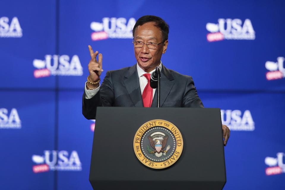 Terry Gou at a groundbreaking ceremony for the Foxconn factory in Mt. Pleasant, Wisconsin.