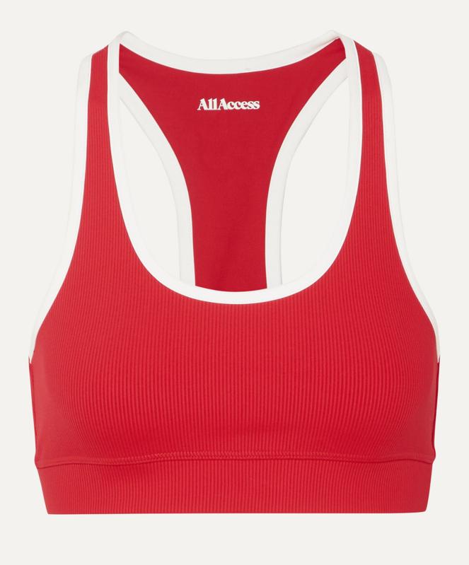 Front Row Ribbed Stretch Sports Bra by All Access