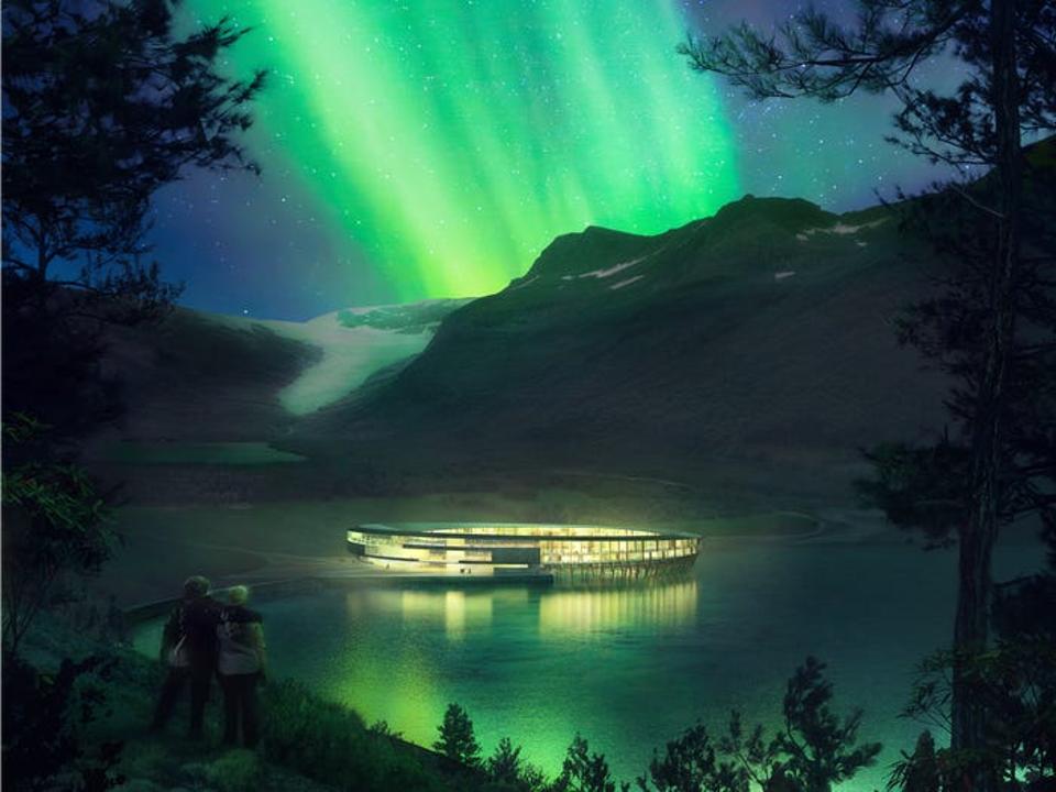 Svart Hotel northern lights