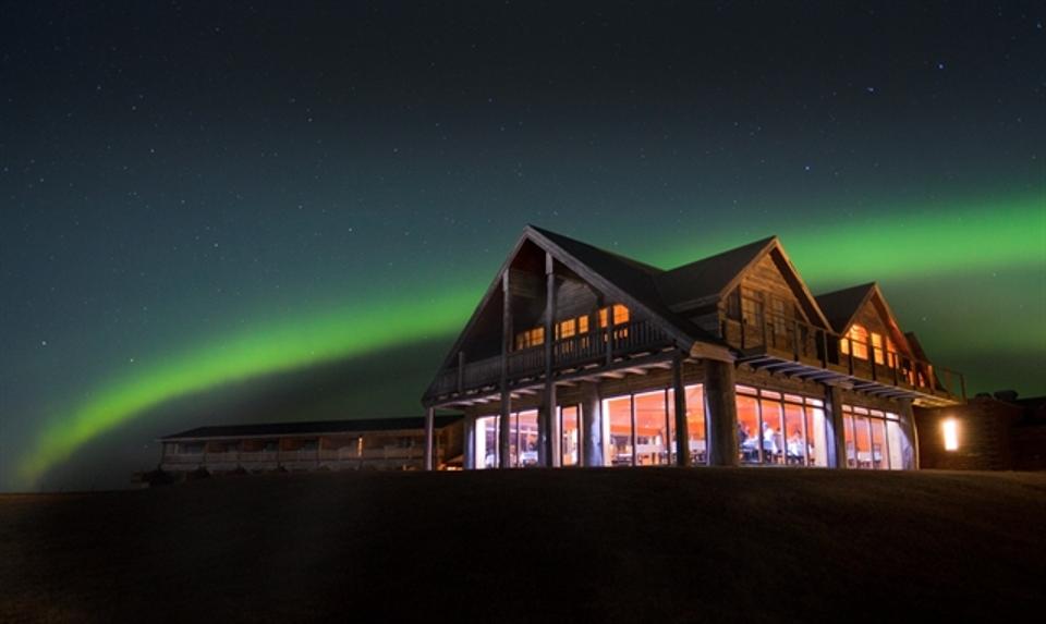 Hotel Ranga Islandia północne światła