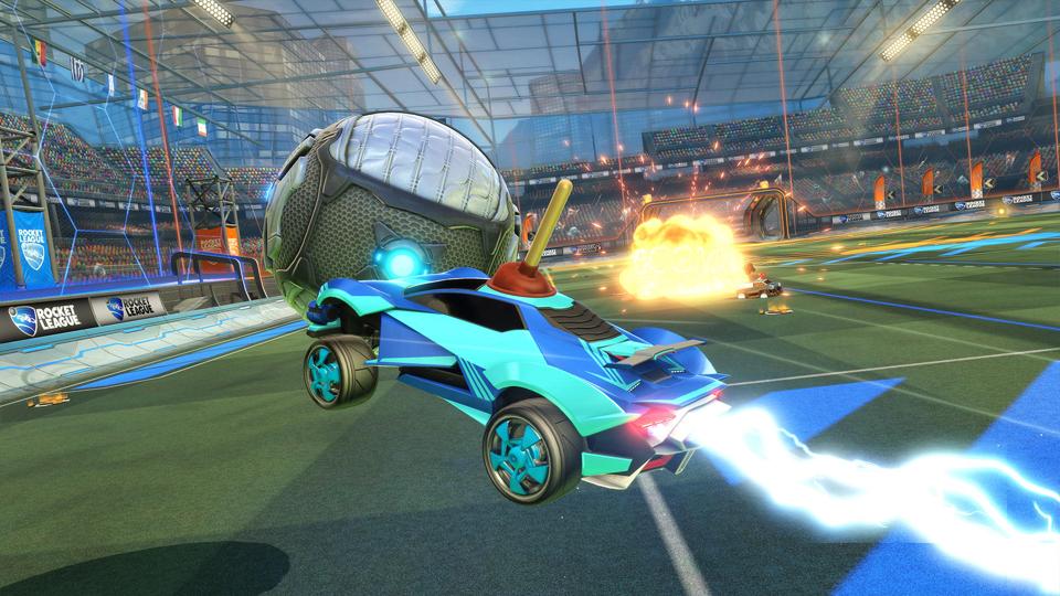 A screenshot of Rocket League.