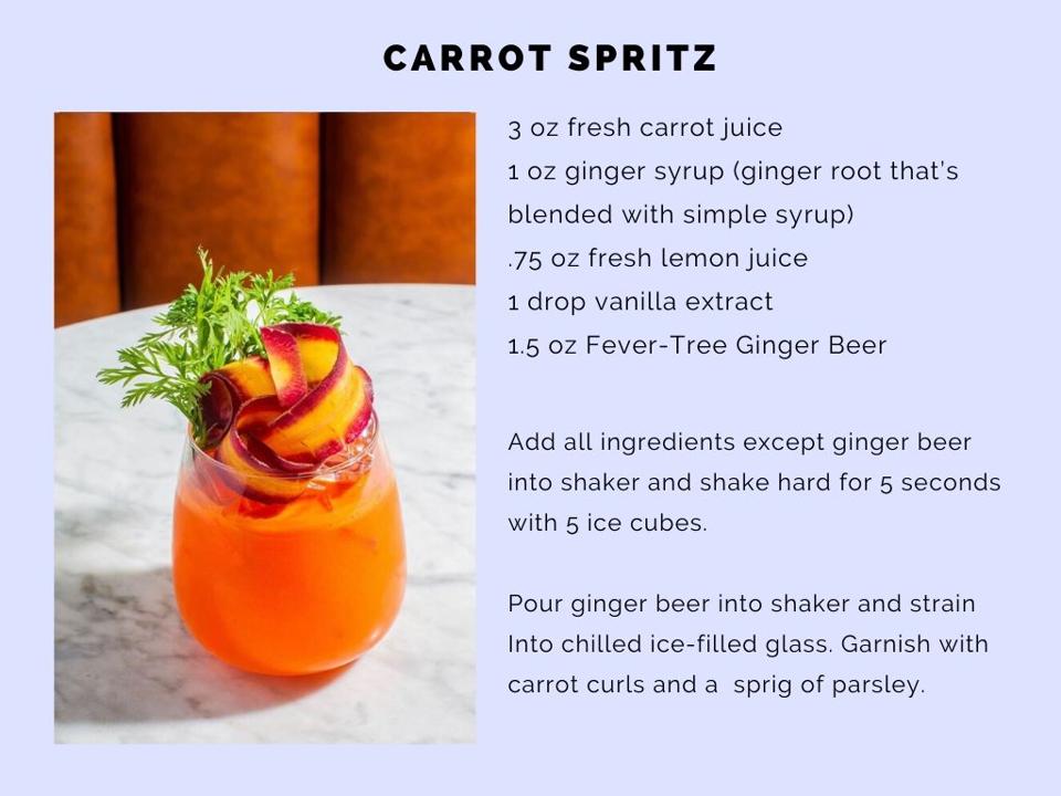 The Carrot Spritz at Fat Radish combines carrot juice and a hit of ginger.